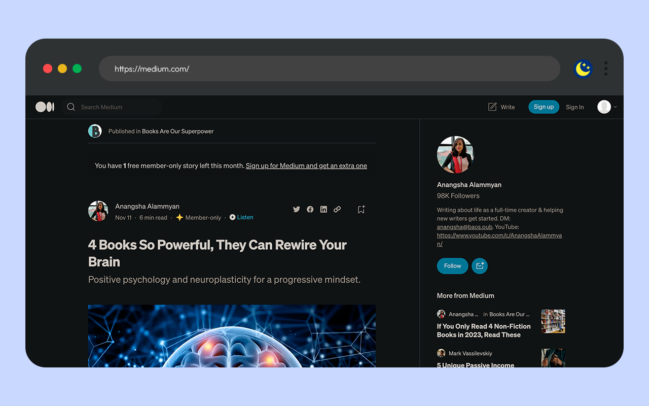 Dark Mode - Dark Reader for Chrome Preview image 4