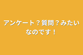 アンケート？質問？みたいなのです！