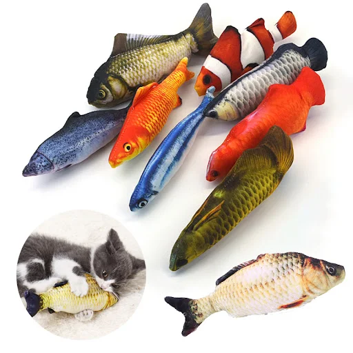 Cat Toy Training Entertainment Fish Plush Stuffed Pillow 20Cm Simulation Fish Cat Toy Fish Interactive Pet Chew Toy Pet 