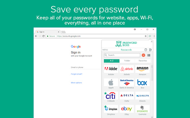 Password Boss chrome extension