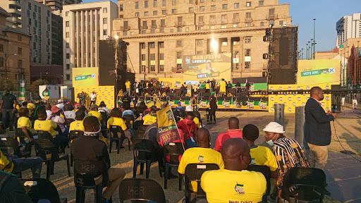 Crowds gather in Tshwane on Monday as the ANC readies itself to launch its 2021 local government election manifesto.