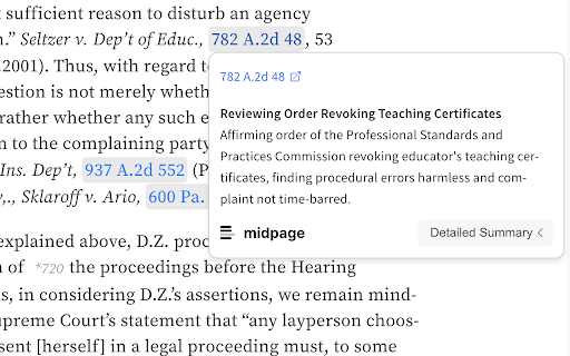 Midpage | AI overlays for case law