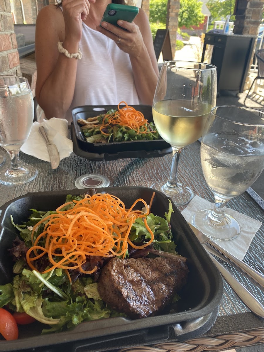 Bistro Salad with a filet!