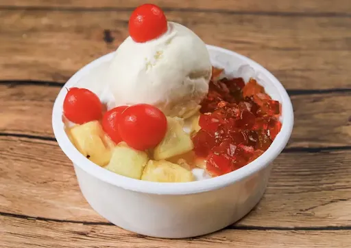 Fruit Salad With Jelly, Ice Cream & Cream