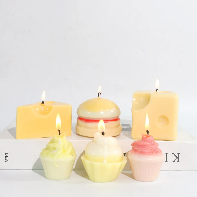 Moule en silicone époxy pour bougie crème glacée hamburger, décorations en résine. Créez facilement des objets décoratifs originaux et personnalisés.