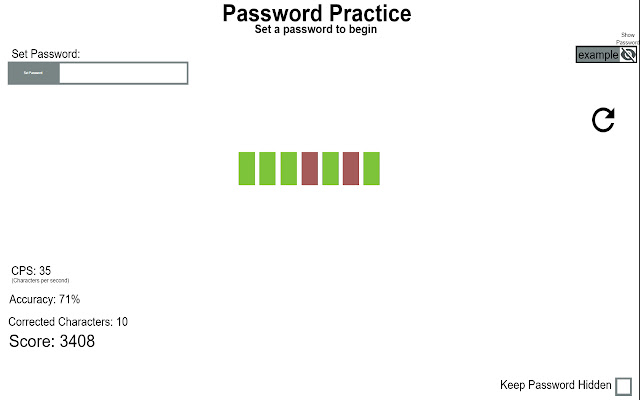 Password Practice chrome extension