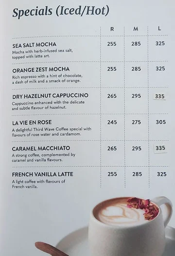 Third Wave Coffee menu 