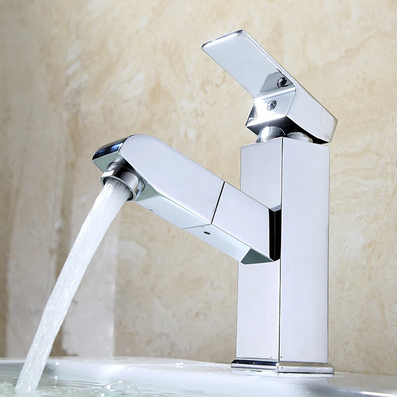 Title 1, Pull Out Hot and Cold Basin Faucet for Bathroom...