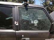 The two bullet holes in Jakes van der Merwe's Toyota Land Cruiser.