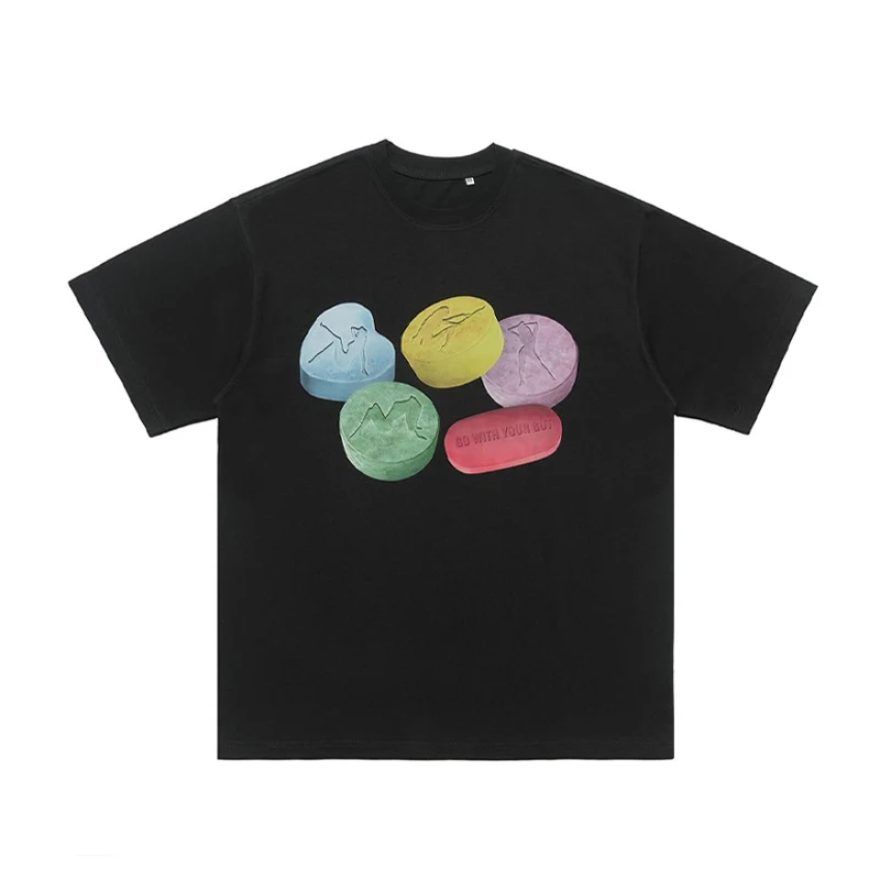 Baumwolle Rundhals Paar T-Shirt mit Print und kurzen Ärmeln. Perfekt für Paare die Komfort und einen Partnerlook lieben.