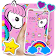 Cute Pink Cartoon Unicorn Theme icon