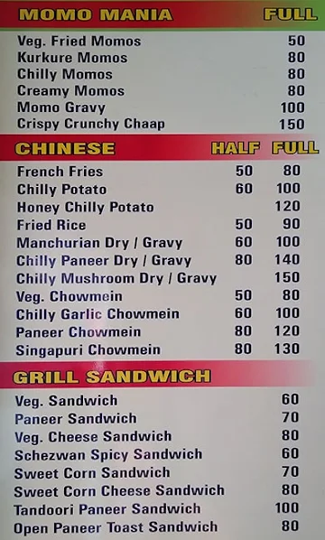 Roll Kings menu 