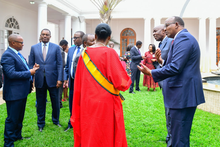 CS for Defence nominee Aden Duale among other leaders at State House on October 20,2022