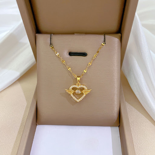 Title 7, Smart Heart Of Angel Full Diamond Necklace for ...