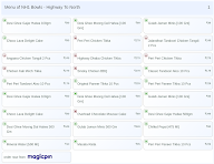 NH1 Bowls - Highway To North menu 1