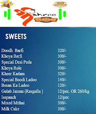 Shree Sweets menu 1