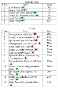 Crown Confectioners menu 1