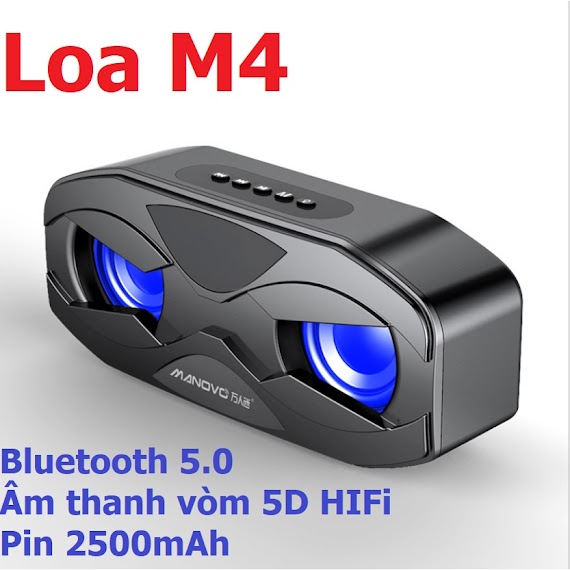 Loa Bluetooth 5.0 Manovo M4 Loa Kép, Bass Mạnh, Siêu Trầm