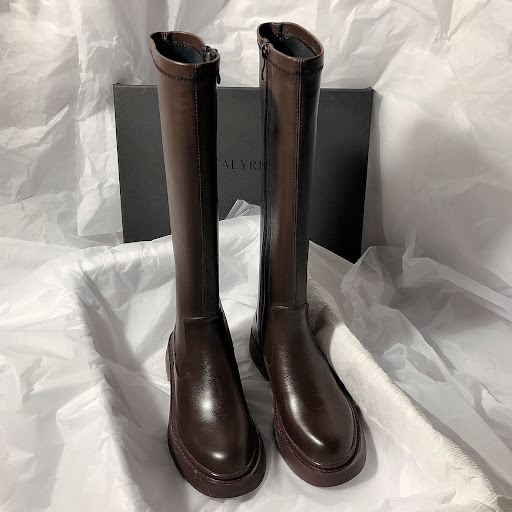 Title 6, All-Match Long Boots Thick-Soled Thick Heel Hig...