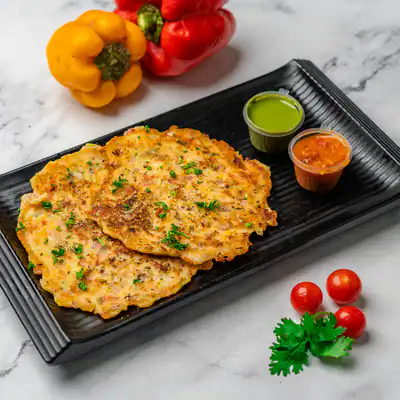 Bell Pepper & Cherry Tomato Moong Dal Chilla