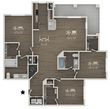 Rendered C1 Floorplan Diagram