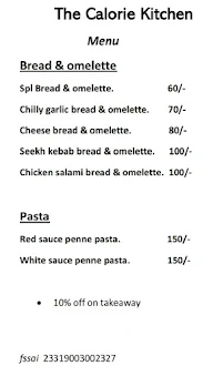 The Calorie Kitchen menu 1