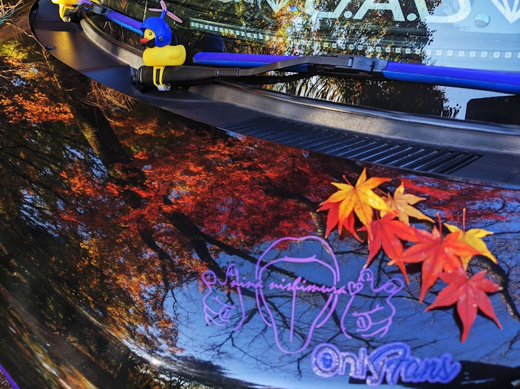 フレアワゴンカスタムスタイルの紅葉🍁と愛車❤️・紅葉🍁見っけ😆🌟・今年初の紅葉🍁コラボ・仕事帰りにﾊﾟｼｬｯ! Σp[【◎】]ω･´)・三川ホテル🏩街に関するカスタム事例の投稿画像3枚目