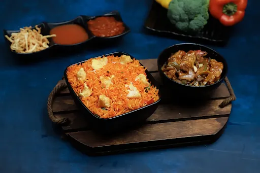 Chicken Schezwan Fried Rice [Large] With Chicken Chilli [4 Pieces]