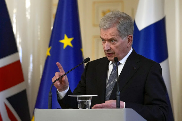 Finnish President Sauli Niinisto at the Presidential Palace, in Helsinki, Finland on May 11 2022. Picture: Frank Augstein via REUTERS