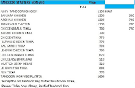 Tandoori Night menu 1