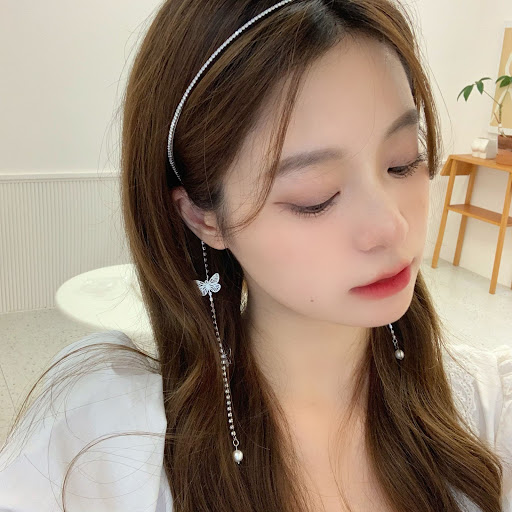 Title 5, Diamond Butterfly Pearl Tassel Hairband with Th...