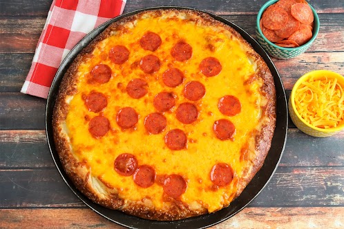 Little Caesars Copykat Pretzel Cheddar Pizza!