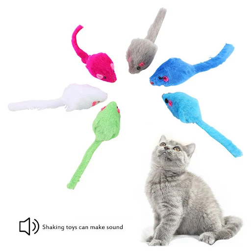 Plush False Mouse Pet Cat Bite Resistance Stuffed Toy Feather Toy Tease Cats Mini Funny Playing Toys Interactive Cat Rat