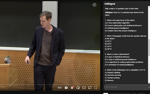 VidDigest - ChatGPT for Youtube Videos