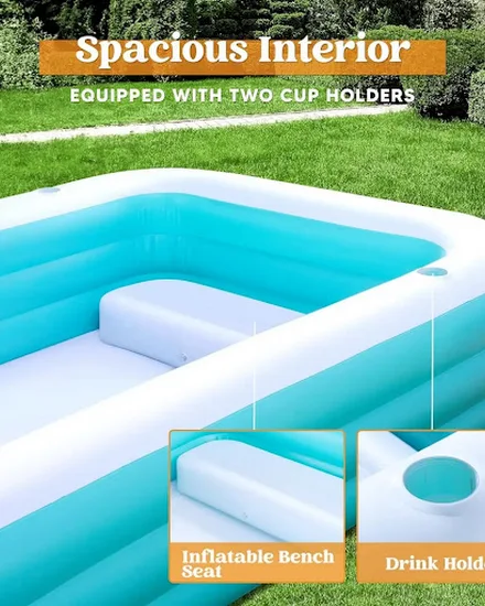 Inflatable Pool with Seats, 130