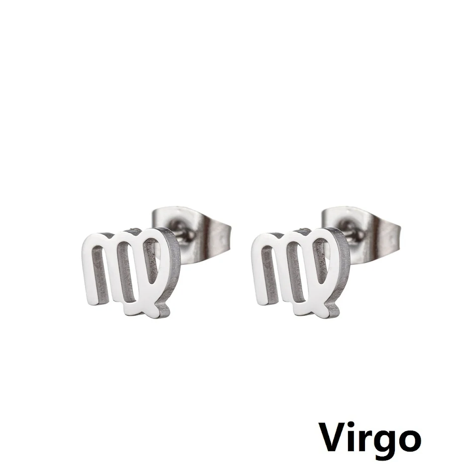 Pendientes de acero inoxidable con doce constelaciones para mujer, ideales como regalo de moda. Disfruta tu signo zodiacal con estilo y elegancia.