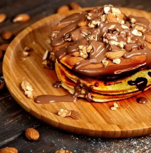 Chocolate Nut Pancake Stack