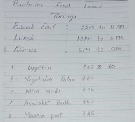 Brahmins Food House menu 1