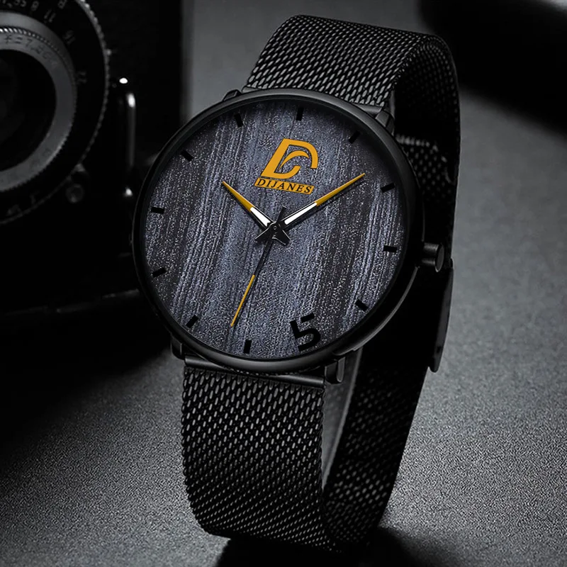 Reloj de cuarzo para hombre Creative Leisure Mesh Belt. Diseño elegante, correa de malla cómoda y movimiento preciso, ideal para uso diario y estilo moderno.