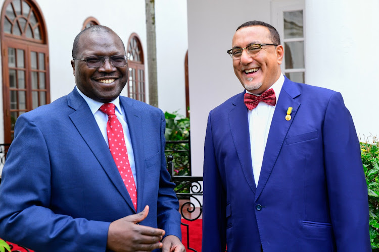 Outgoing Tourism CS Najib Balala among other leaders at State House on October 20,2022