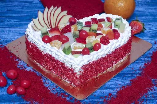 Heart Shape Red Velvet Fruit Cake