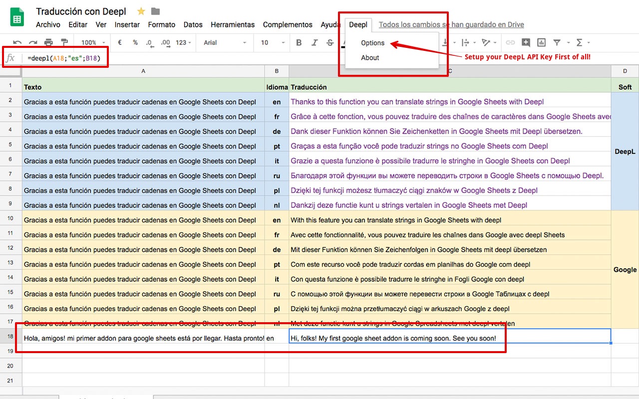 Deepl Addon For Spreadsheets Google Workspace Marketplace