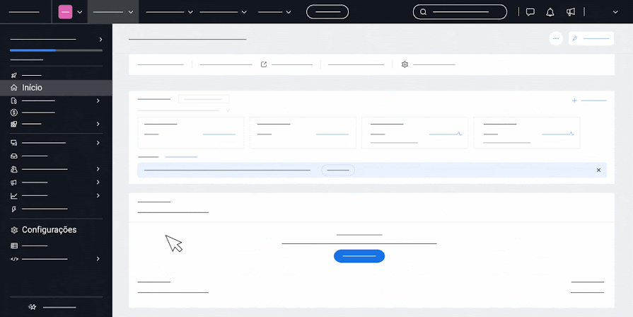GIF animado que mostra como acessar as integrações de marketing no Wix