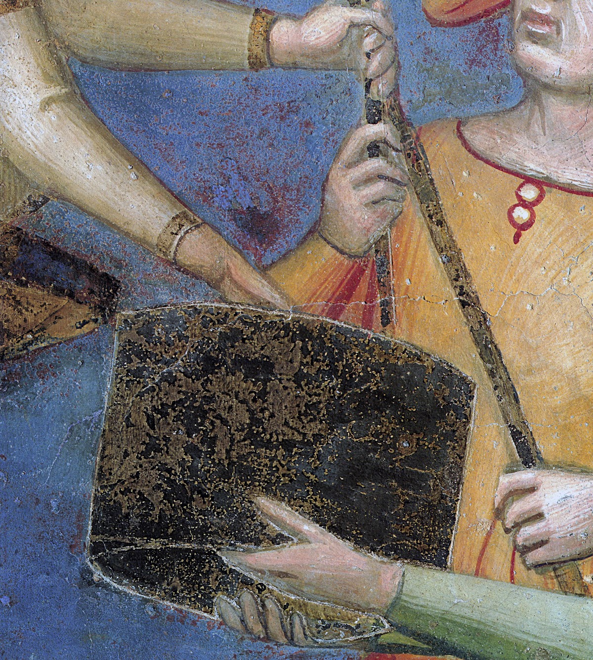 Ambrogio Lorenzetti, Allegoria del Buon Governo (particolare del gruppo della Giustizia commutativa), Sala dei Nove, Palazzo Pubblico