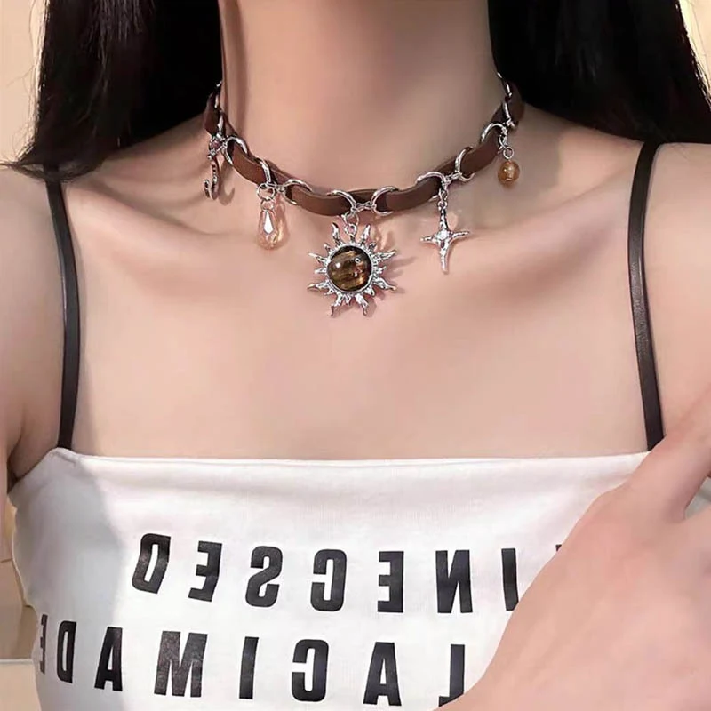 Vrouwelijke SUNFLOWER Maillard hanger ketting