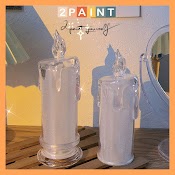 Đèn Led Trang Trí Phòng Ngủ Hình Cây Nến Điện Tử Trong Suốt, Decor Phong Cách Bắc Âu 2Paint