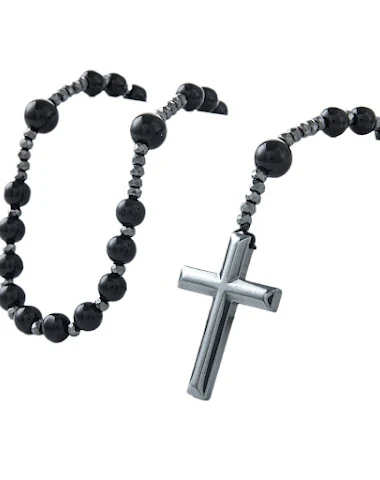 Natural Shiny Black Pendant Cross N - 2
