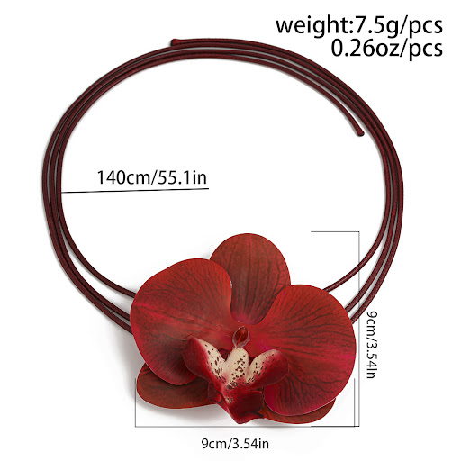 Title 10, Womens Long Pull-out Butterfly Orchid Necklace...