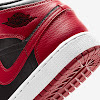 gs air jordan 1 mid black / white / jim red