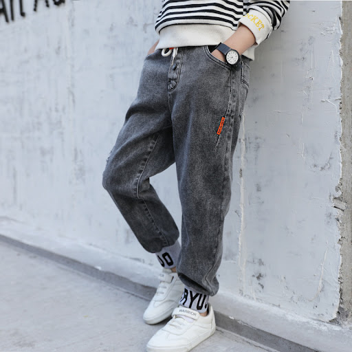 Title 9, Boys Loose Color Matching Jeans Spring and Aut...